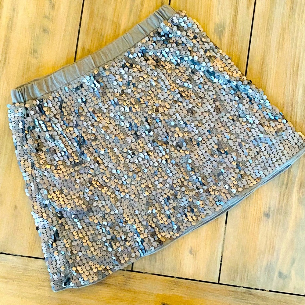 Old Navy Gray Sequin Skirt